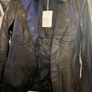 Acne Black Leather Outerwear